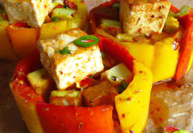 Poivrons farcis au tofu