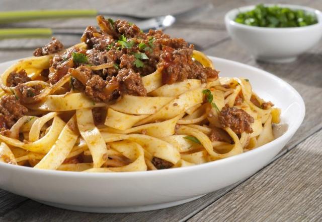 Tagliatelles bolognaise pleines de caractère