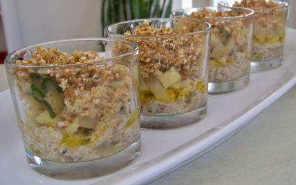 Verrine de crumble de sardine