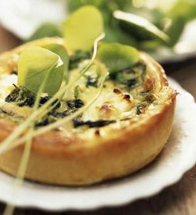 Tarte au fromage de chèvre et à la menthe