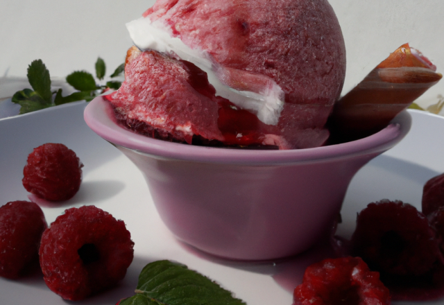 Glace à la framboise