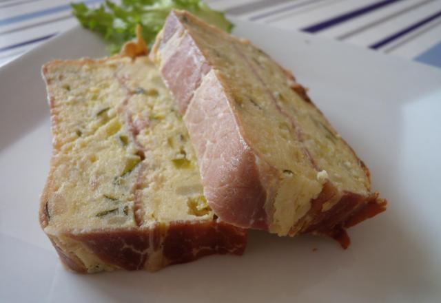 Terrine de courgette et pomme de terre au jambon de pays