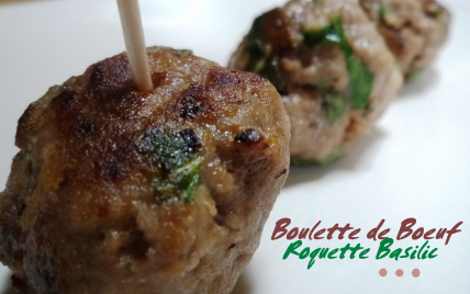 Boulettes de bœuf à la roquette et au basilic