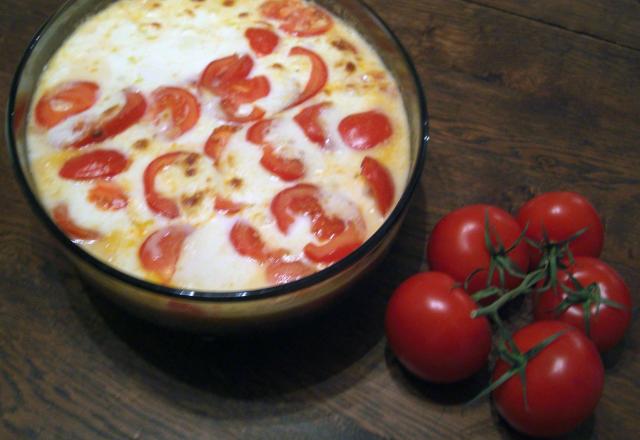 Gratin de riz à la mozzarella