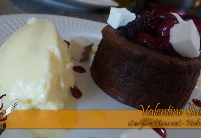 Valentine sucrée et sa glace citron vert et huile d'olive