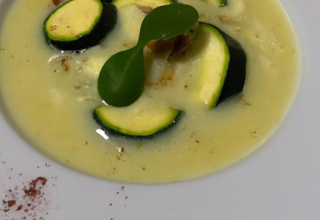 Velouté de courgettes aux Saint-jacques