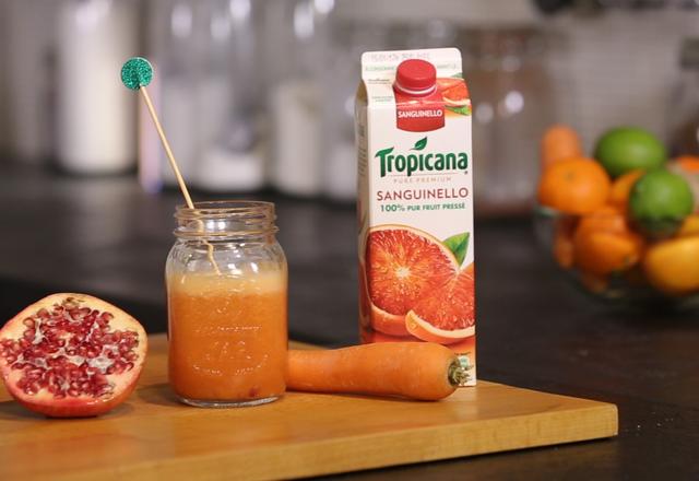 Jus Orange Sanguinello Tropicana, clémentines, carottes,  gingembre