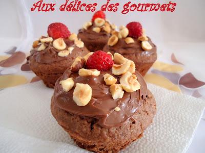 Cupcakes au Nutella, noisettes et fraises