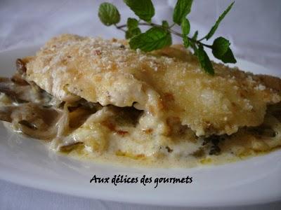 Escalopes gratinées au gruyère, poêlée de courgette et d'aubergine