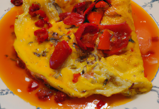 Omelette aux poivrons rouges