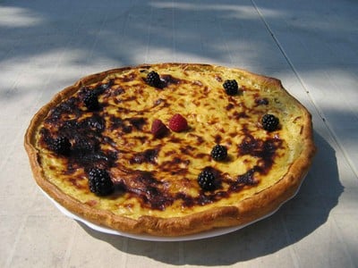 Tarte à la rhubarbe façon flan 