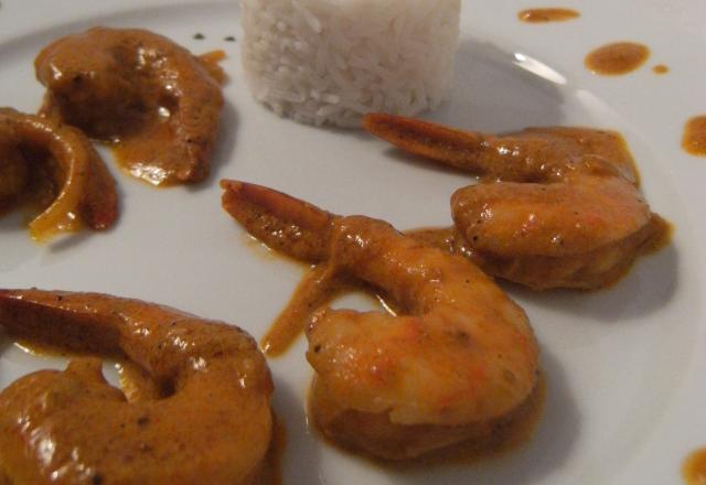 Curry de crevettes au lait de coco et ses épices