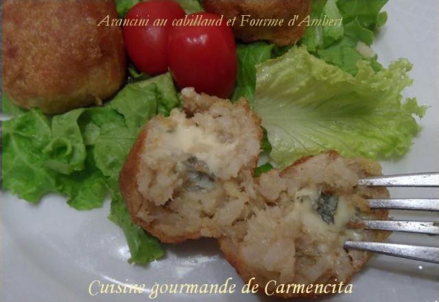 Arancini de cabillaud et Fourme d'Ambert