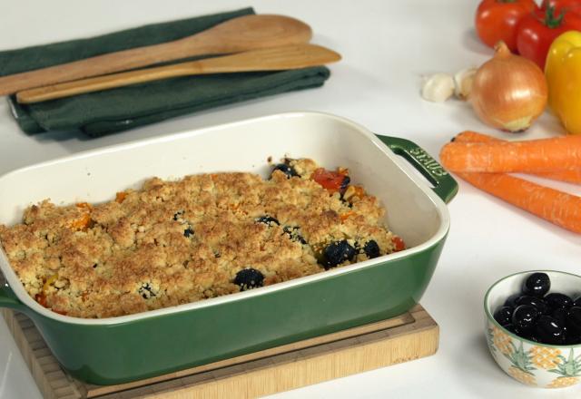 Crumble de légumes aux olives