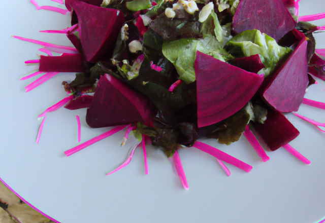 Salade rose à la betterave