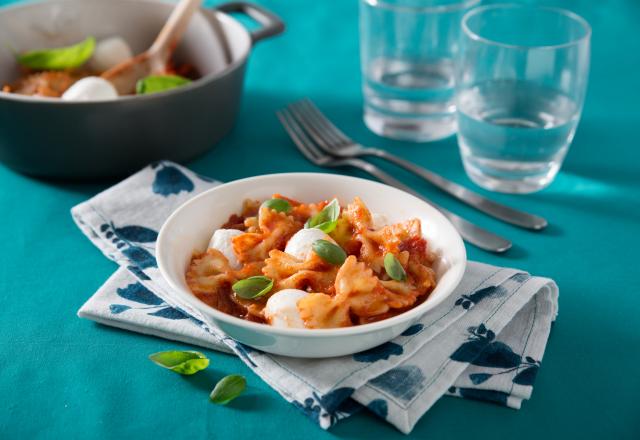 Farfalle au Pesto Rosso et mozzarella