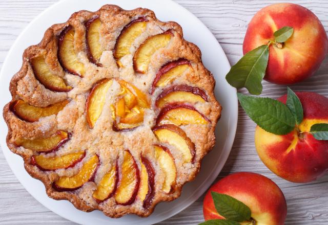 Tarte aux pêches en conserve