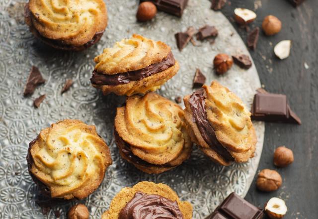 Sablés aux noisettes et ganache chocolat