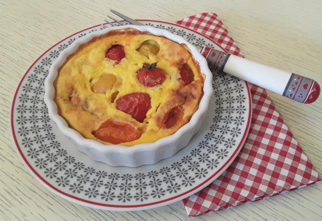 Clafoutis au chèvre et tomates cerise