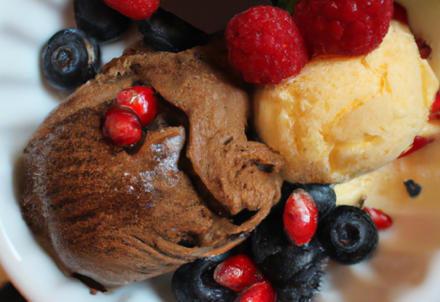 Glace choco, vanille et fruits