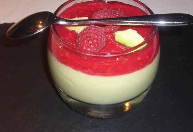 Panna cotta framboise avocat