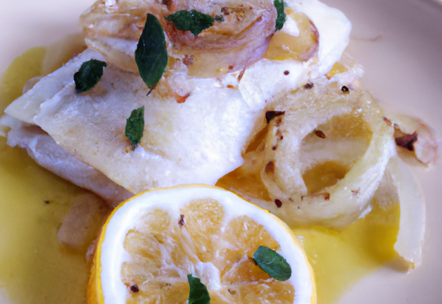 Papillotes de dos de cabillaud au confit d'oignons aux citrons