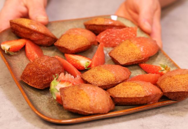 Madeleine pomelo et fraises