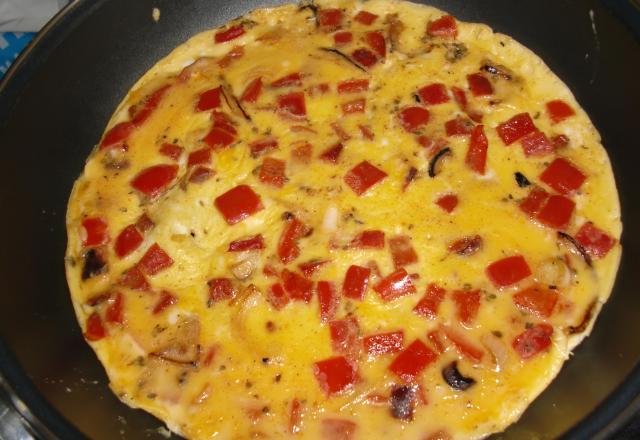 Omelette aux poivrons rouges facile