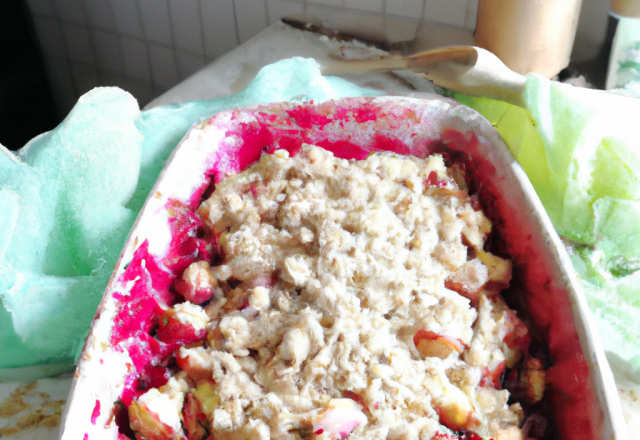 Crumble aux pommes et fruits rouges à la poêle !