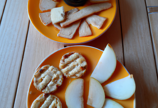 Sablés au Roquefort, compote poires au balsamique