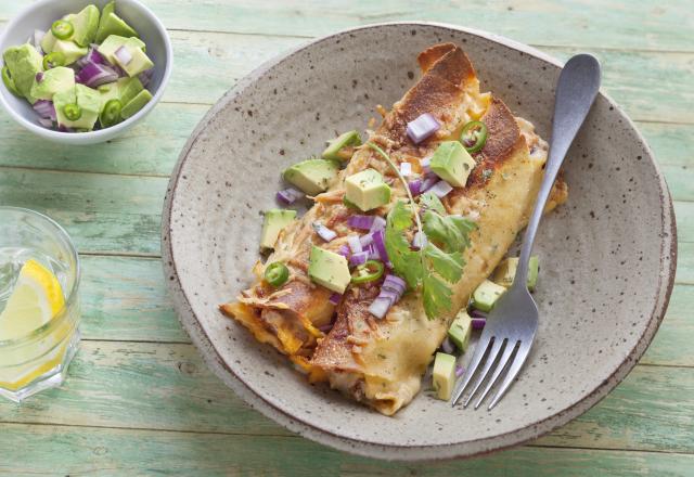 Enchiladas parfumés au bœuf, oignon et avocat