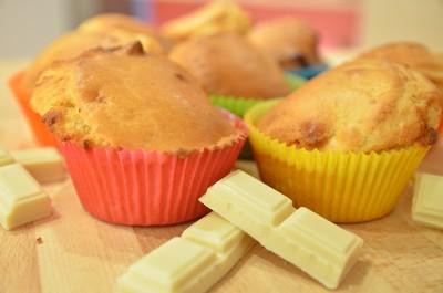 Muffins au chocolat blanc