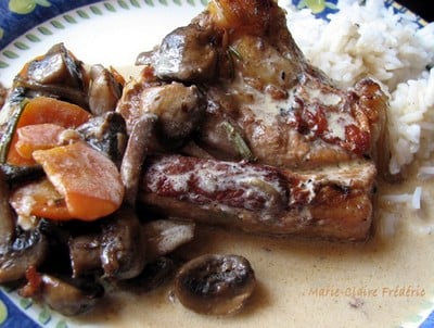 Tendrons de veau, crème et vin blanc