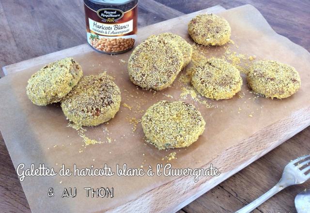 Galettes de haricots blancs à l'auvergnate et au thon