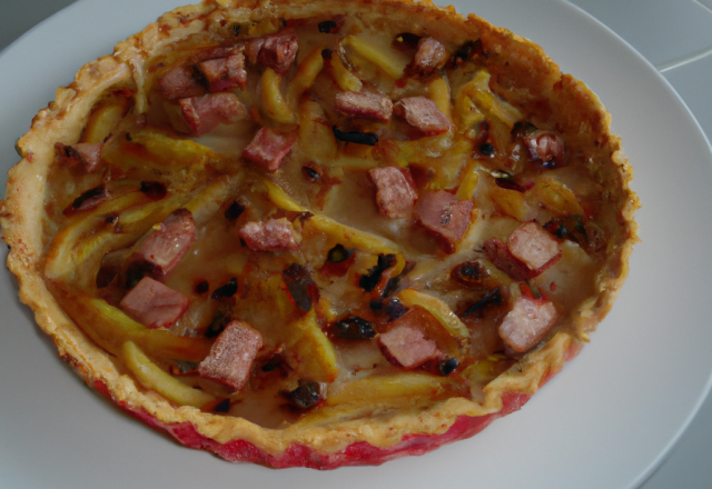 Tarte fine aux pommes et à l'andouille de Vire