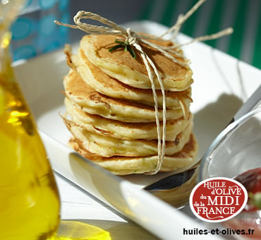 Blinis de courgette et parmesan à l’huile d’olive