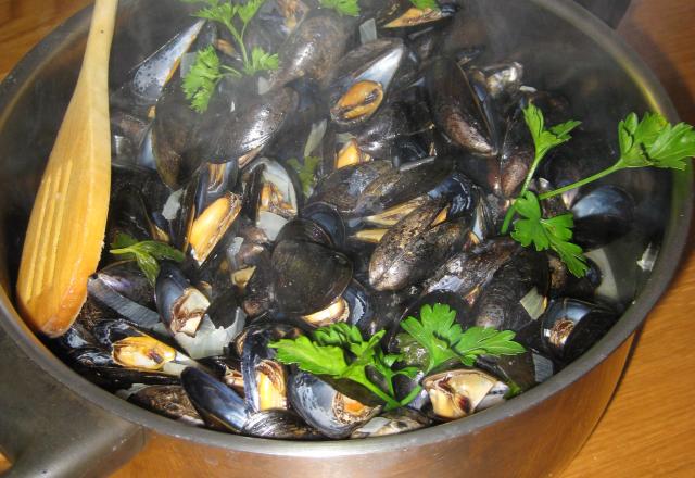 Moules au vin blanc et persil