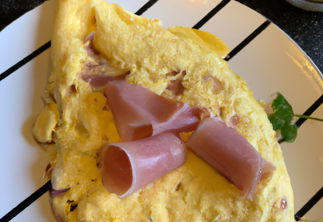 Omelette à la crème de gruyère et au jambon