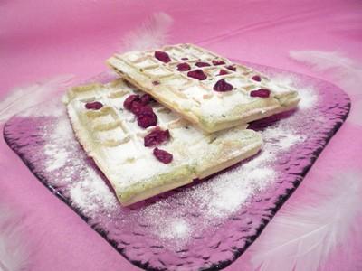 Gaufres matcha aux cranberries