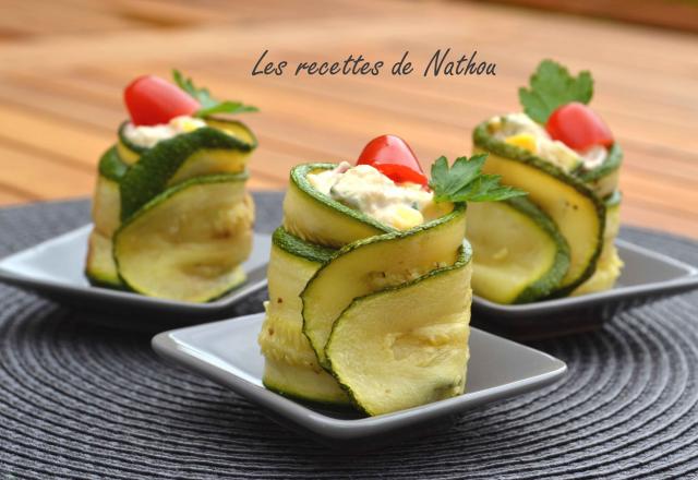 Roulade de courgettes au thon