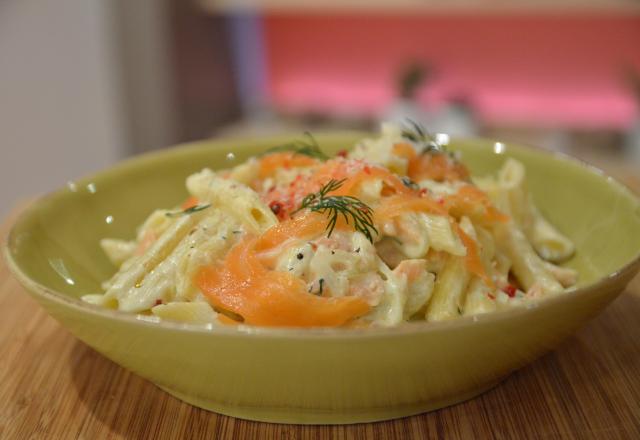 Pâtes au saumon fumé et à la crème