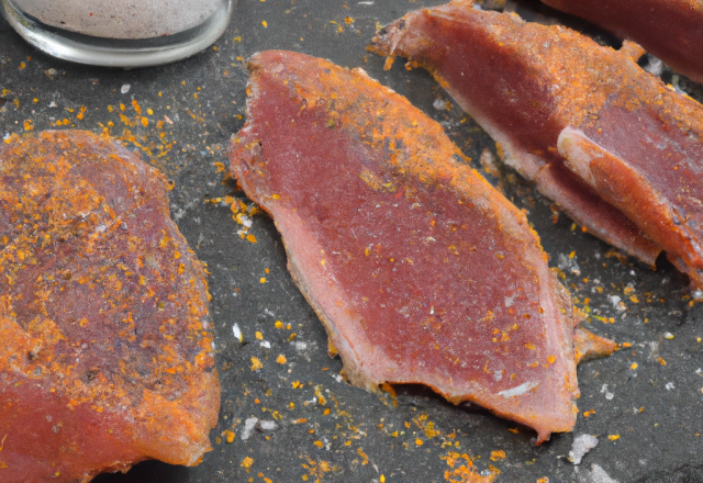 Magret de canard séché et frotté au gros sel