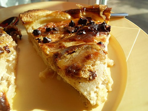 Tarte aux poires, pistaches et pépites de chocolat