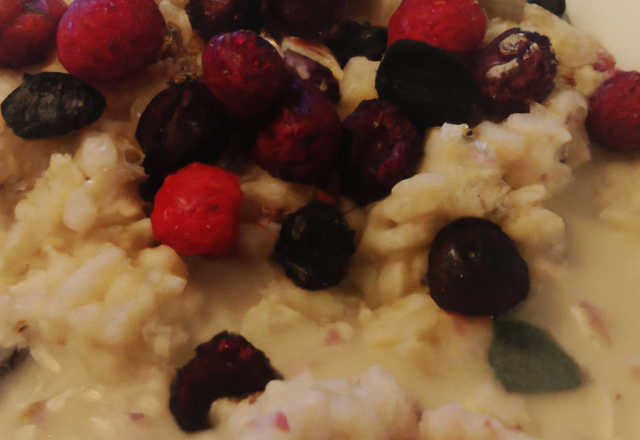 Riz au lait et fruits rouges