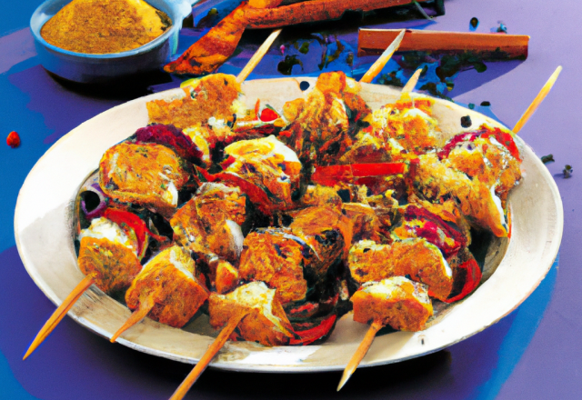 Brochettes de poulet aux épices