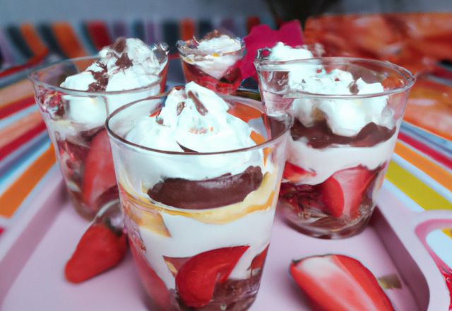 Verrines de fraises et chantilly au chocolat blanc rapides