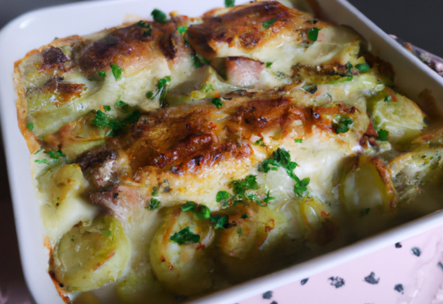 Gratin d'andouillettes aux poireaux