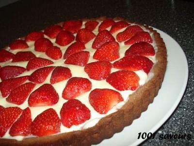 Tarte aux fraises et aux 2 chocolats