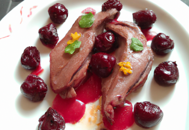 Magrets de canard aux cerises