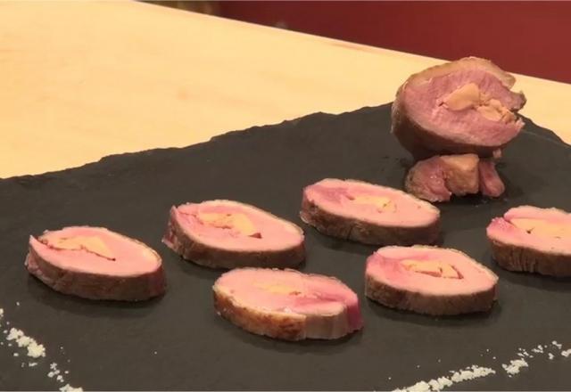 Roulés de magret de canard farci au foie gras